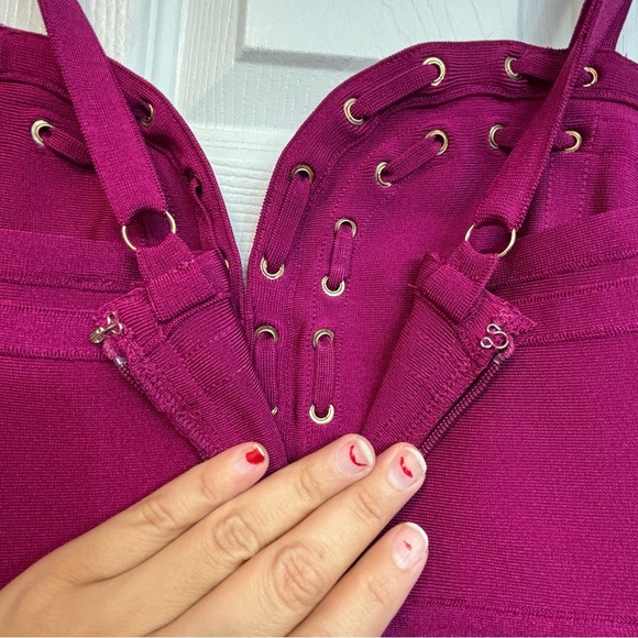 Fashion Nova Plus Size 2X - Wine Colored Nightingale Bandage Dress NWT - Picture 10 of 17